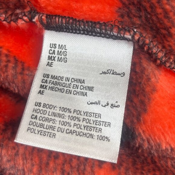 Jenni Intimates Hooded Robe Womens Medium/Large Red Black New Belted - Picture 6 of 8